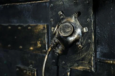 Steam punk dark background black empty space Stock Illustration