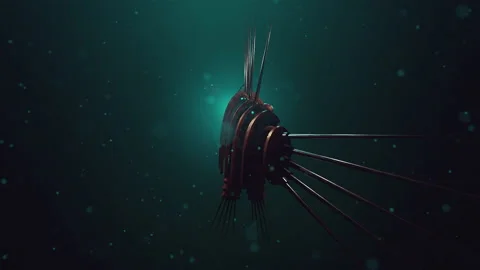 A Steam punk Fish Loop Stock Footage 234137446