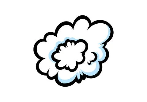 Steam ring in comic style. Round cloud of vapour or smoke. Vector illustration イラスト素材