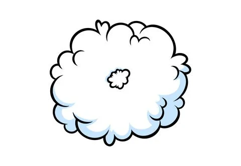 Steam ring in comic style. Round cloud of vapour or smoke. Vector illustration Stock Illustration