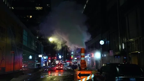 Steam rises in NYC Stock Footage 190608326