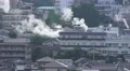 Steam Rises Over City Of Beppu Japan - Looks Like Smoke And Fire 08 4K 4k or 4k+ Resolution