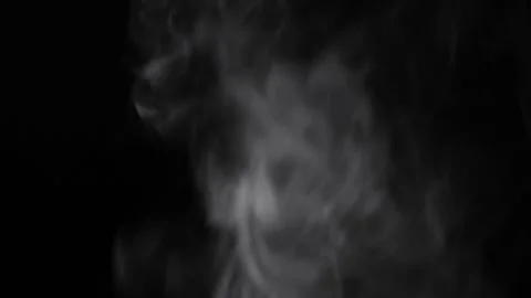 Steam Rising Against Black Background, Atmospheric Mist Stock Footage 340128970