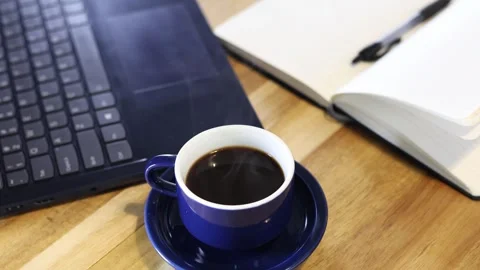 Steam rising from coffee - slow Stock Footage 324283635
