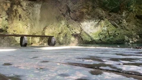 Steam Rising off a deck in a cave cenote Stock Footage 200476964
