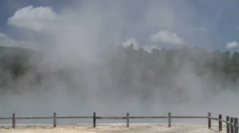 Steam rising from a hot pool Stock Footage 4905089