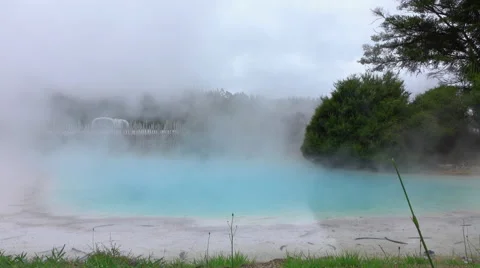 Steam rising from hot water geothermal Stock Video Pond5