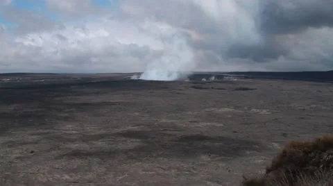 Steam rising out of active volcano in Hawaii Stock-Footage 50979411