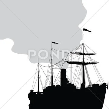 Steam ship Stock Illustration