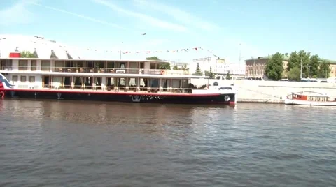 Steam-ship At The Pier (full) Stock Footage 5746826