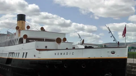 Steam Ship SS Nomadic dry dock Belfast close up Stock Footage 60404344