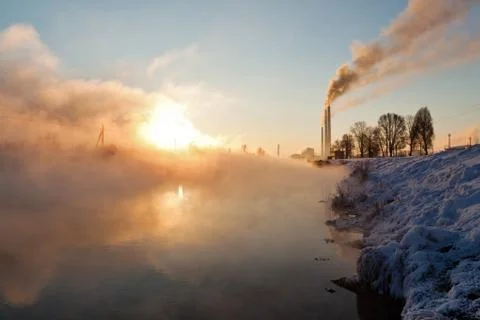 Steam up to the sky Stock Photos