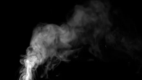 Steam slow motion at 960 fps on black background Stock-Footage 79321832