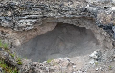 Steam in Small Cave 写真素材
