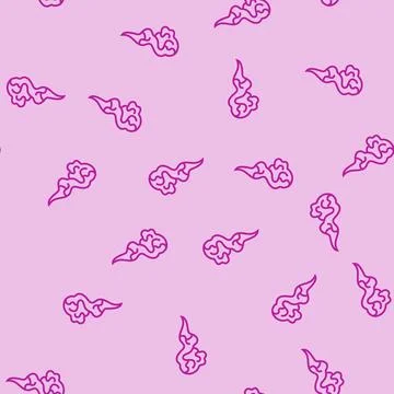 Steam smell line seamless pattern Illustration