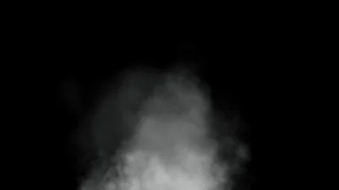Steam smoke on black background. White S, Stock Video