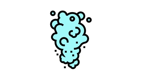 steam smoke color icon animation | Stock Video | Pond5