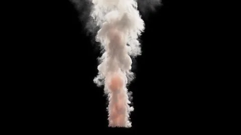 Steam smoke explosion burning motion effect on black backgrounds rendering Vídeos de archivo 330665970