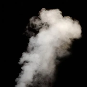 Steam Smoke over black background. Fog or steam texture. Hot Stock Photos