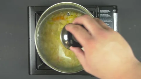 Steam from Soup fogging Camera Stock Footage 61326859