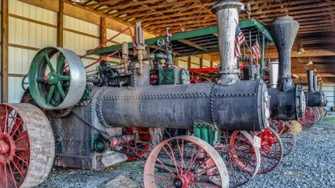 Steam threshers on display Stock Photos