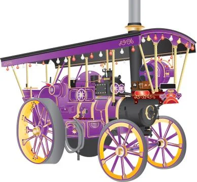 Steam Traction Engine Illustrazione stock