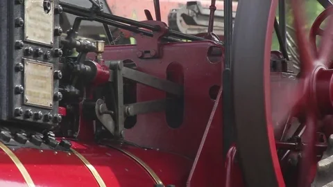 Steam tractor flywheel Stock Footage 74119648