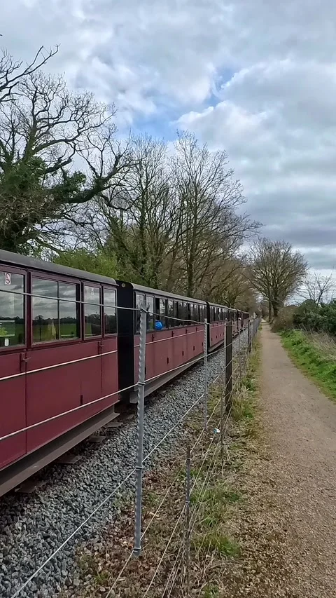 Steam train on the Bure Valley Railway Stock Footage 332221121