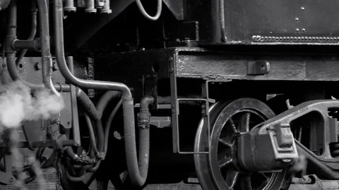 Steam Train close up old style image UK England 4K Stock-Footage 104169036