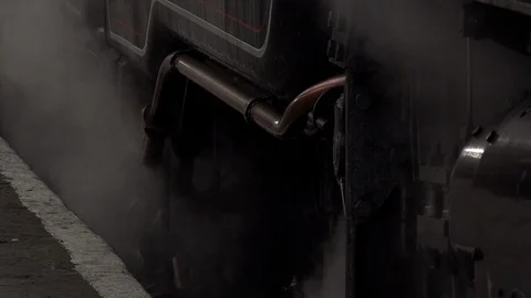 Steam Train close up old style image UK England 4K Video stock 120252846