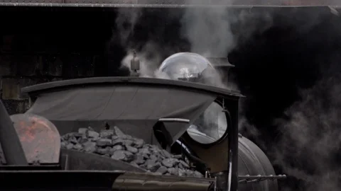 Steam Train close up old style image UK England 4K Vídeos de archivo 121392833
