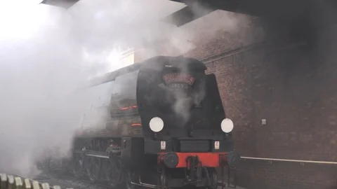 Steam Train close up old style image UK England 4K Stock Footage 121394639