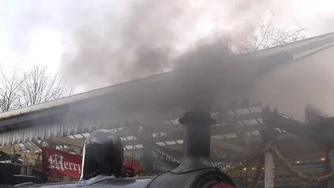 Steam Train close up old style image UK England 4K Stock Footage 121394907