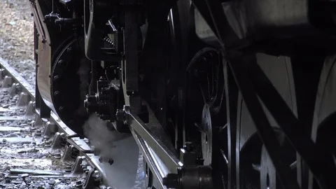 Steam Train close up old style image UK England 4K Stock-Footage 124647290