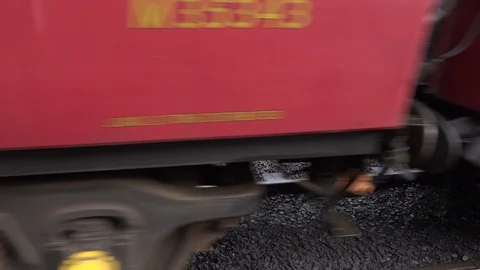 Steam Train close up old style image with sound UK England 4K Video stock 125071911