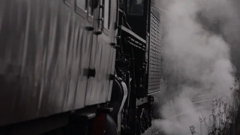 Steam Train close up old style image UK England 4K Stock Footage 125072174