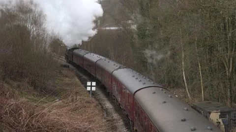 Steam Train close up old style image UK England 4K Video stock 203795603