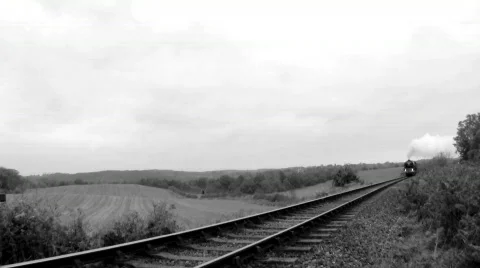 Steam Train in the countryside (01) Stock Footage 582708