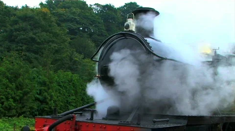 Steam train in the countryside Stock Footage 264992