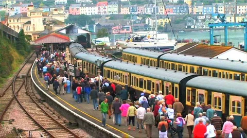 Steam train in the countryside Stock Footage 265306