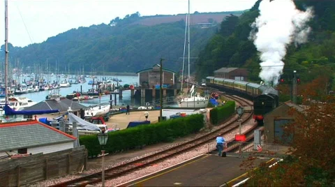 Steam train in the countryside Stock Footage 265708