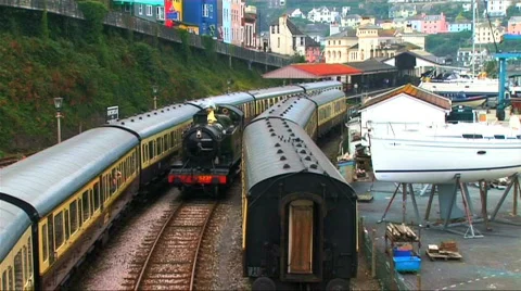 Steam train in the countryside Stock Footage 265709