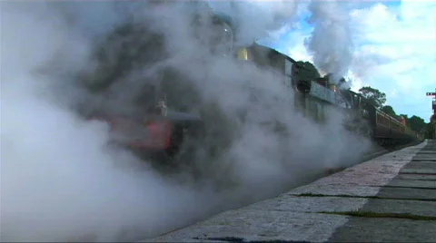 Steam train in the countryside Stock Footage 266699
