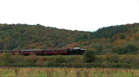Steam train in the countryside Stock Footage 275625