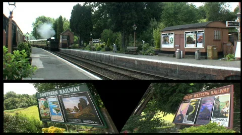 Steam Train in the countryside Stock Footage 453597