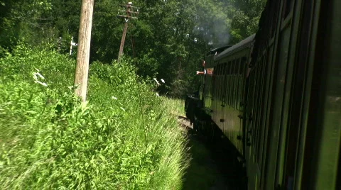 Steam train in countryside Stock Footage 459437