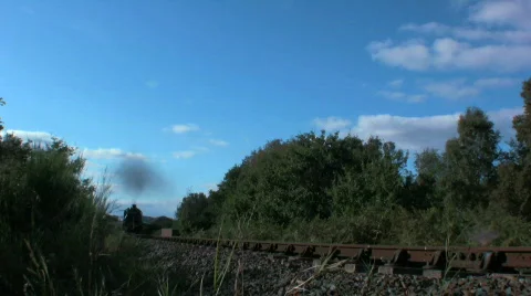 Steam train in the countryside Stock Footage 522230