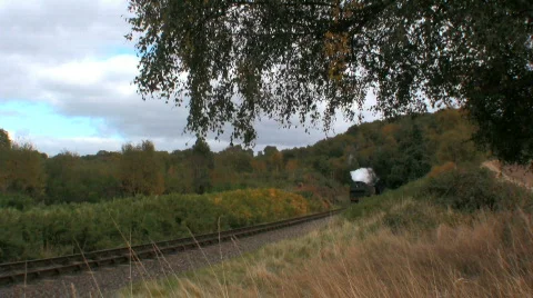 Steam train in the countryside Stock Footage 522600