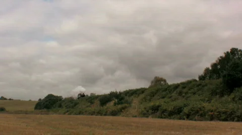 Steam train in the countryside Stock Footage 527524