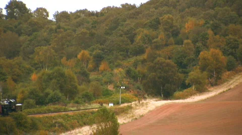 Steam Train in the countryside Stock Footage 533870